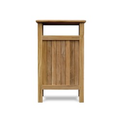 Club Litter Bin, Teak and HDG Steel