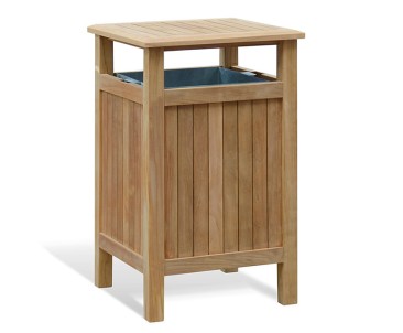Club Litter Bin, Teak and HDG Steel