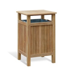 Club Litter Bin, Teak and HDG Steel