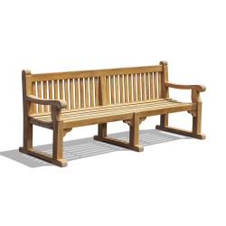 Hyde Park Teak Sled Bench - 2.4m