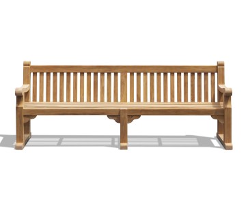 Hyde Park Teak Sled Bench - 2.4m 2