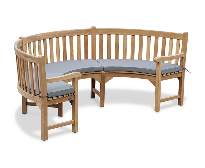 Henley Teak Semi-Circle Bench with Arms