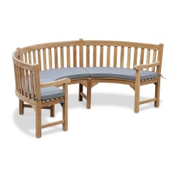 Henley Teak Semi-Circle Bench with Arms