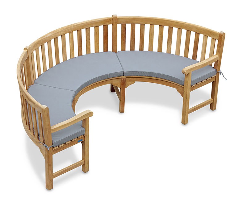 Henley Teak Semi-Circle Bench with Arms