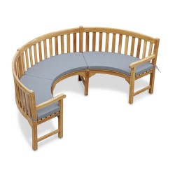 Henley Teak Semi-Circle Bench with Arms