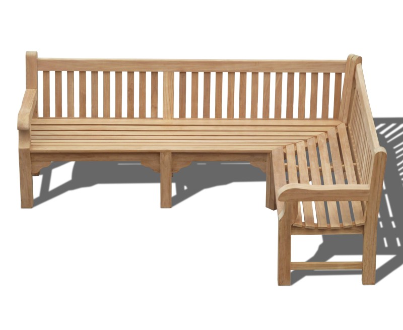 Aerial View of Balmoral Chunky 6 Seater Corner Garden Bench, Right Orientation