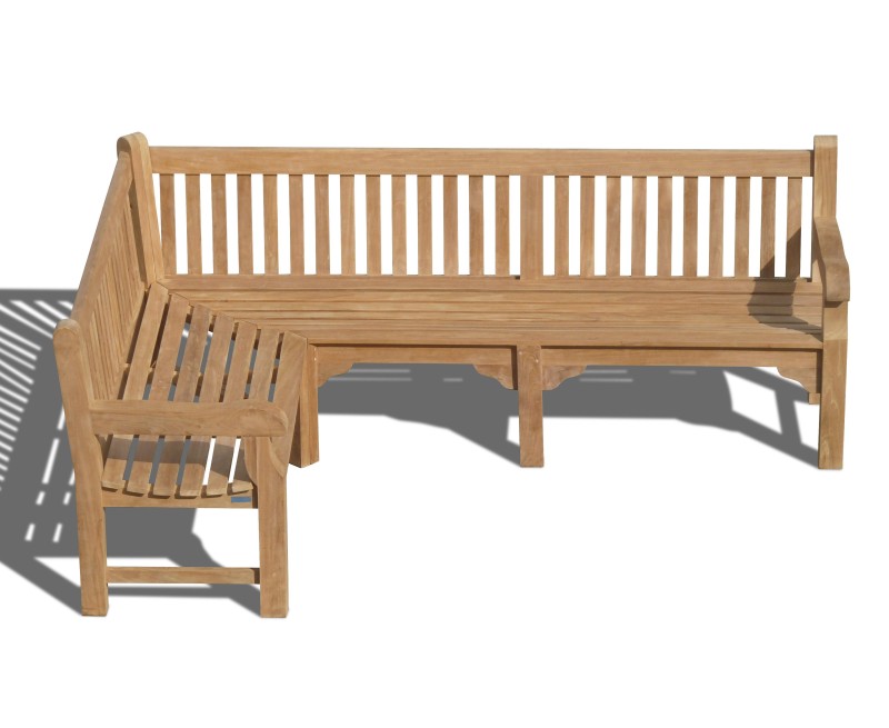 Above View of Balmoral Chunky 6 Seater Corner Garden Bench, Left Orientation