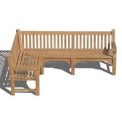 Above View of Balmoral Chunky 6 Seater Corner Garden Bench, Left Orientation