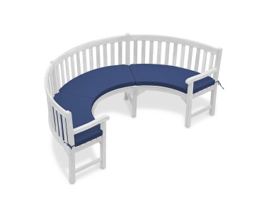 Henley Curved 1/2 Garden Bench Cushion - Navy Blue