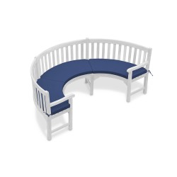 Henley Curved 1/2 Garden Bench Cushion - Navy Blue