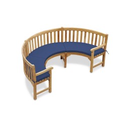 Henley Curved 1/2 Garden Bench Cushion - Navy Blue