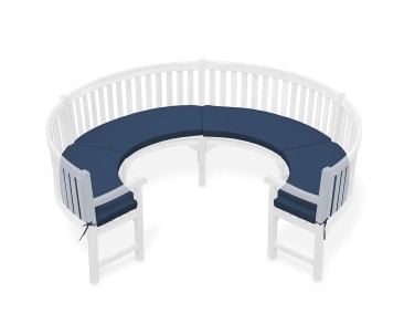 Henley Curved 3/4 Garden Bench Cushion - Navy Blue