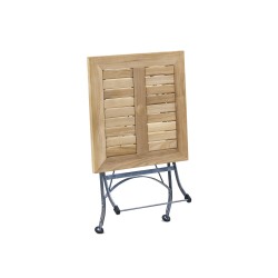 Teak Folding Square Bistro Table, Black – 0.6m