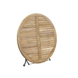 Folding Garden Bistro Table, Round, Black – 1.2m