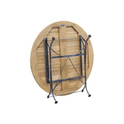 Folding Garden Bistro Table, Round, Black – 1.2m