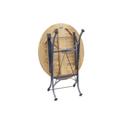 Round Outdoor Bistro Table, Black – 0.8m