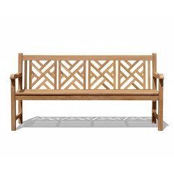 Princeton Teak Chippendale Bench - 1.8m