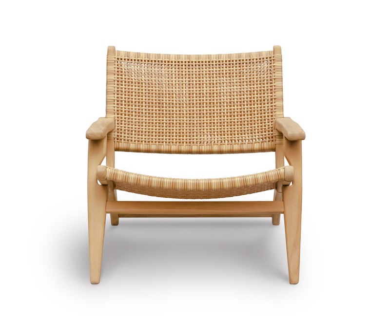 Amalfi Teak and Rattan Flat Woven Lounge Armchair