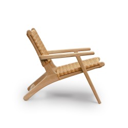 Amalfi Teak and Rattan Flat Woven Lounge Armchair