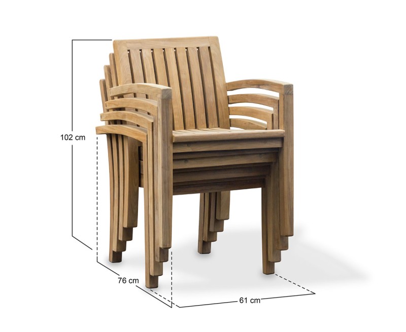 Monaco Teak Stacking Armchair