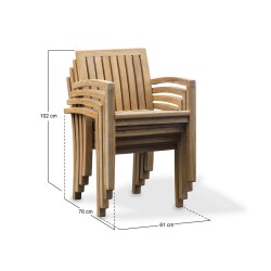 Monaco Teak Stacking Armchair