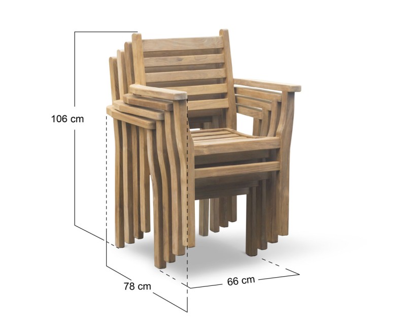 Yale Teak Stacking Armchair
