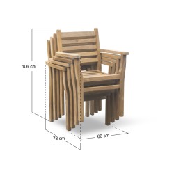 Yale Teak Stacking Armchair