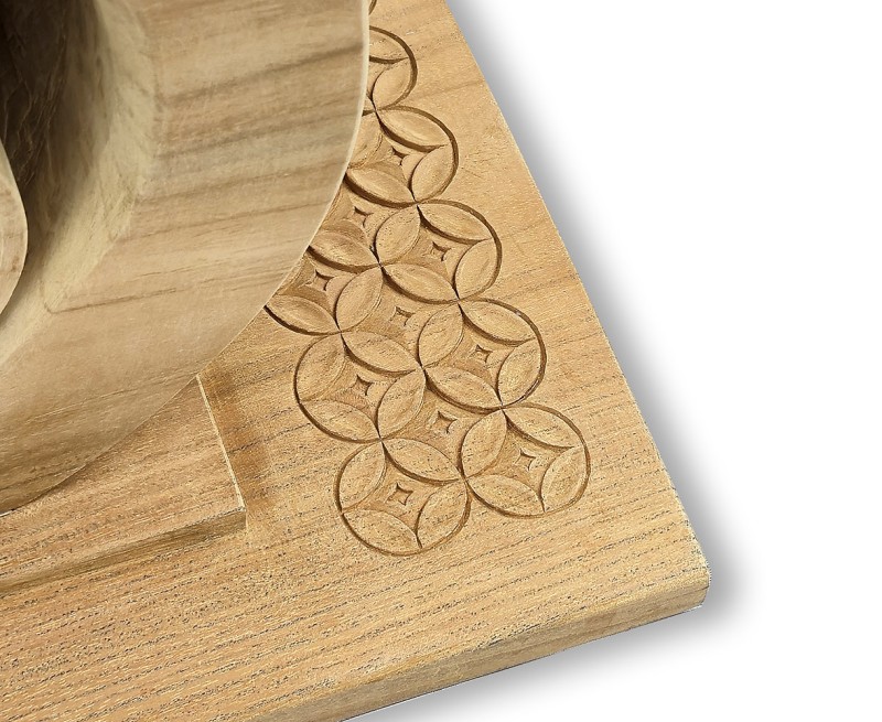 Ashanti-style Ornate Javanese Teak Wood Stool