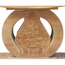 Ashanti-style Ornate Javanese Teak Wood Stool