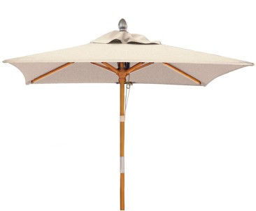 Square Tilting Hardwood 2m Parasol - Natural