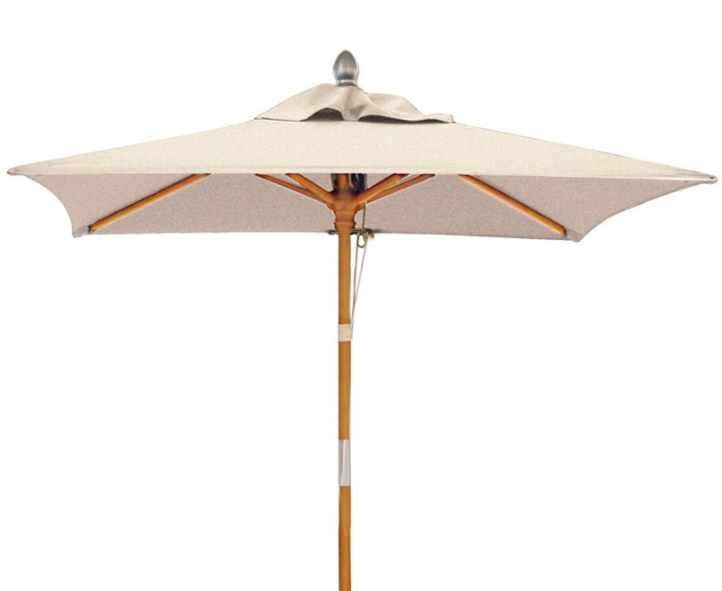 Square Tilting Hardwood 2m Parasol - Natural