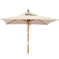 Square Tilting Hardwood 2m Parasol - Natural