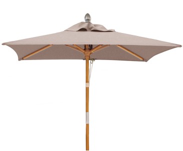 Square Tilting Hardwood 2m Parasol - Natural 2