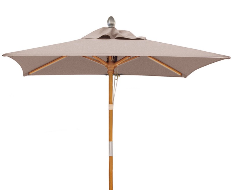 Square Tilting Hardwood 2m Parasol - Taupe