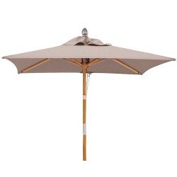 Square Tilting Hardwood 2m Parasol - Taupe