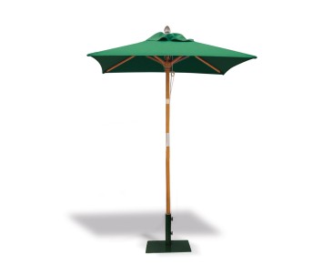 Square 1.5m Wooden Garden Parasol - Green