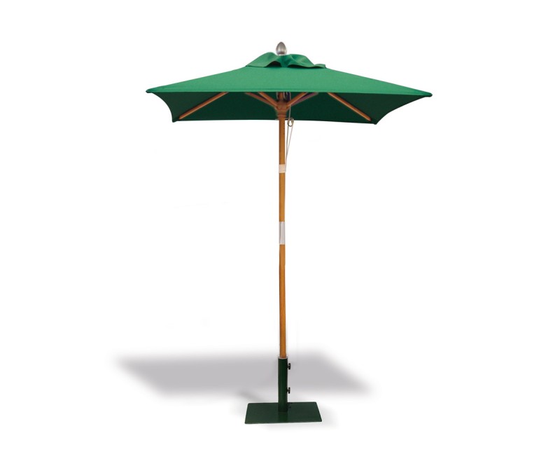 Square 1.5m Wooden Garden Parasol - Green