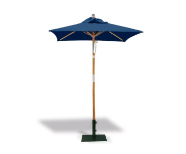 Square Tilting Hardwood Garden Parasol - 1.5m - Blue