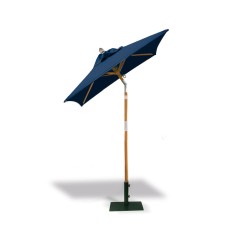 Square Tilting Hardwood Garden Parasol - 1.5m - Blue