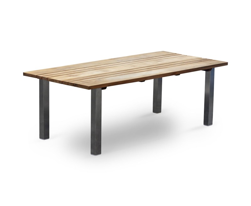 Marina Rectangular 2.2m Teak and Metal Garden Table