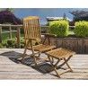 Cheltenham Teak Outdoor Reclining Chair with Footstool