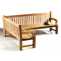 Side View of Balmoral Chunky 6 Seater Corner Garden Bench, Left Orientation