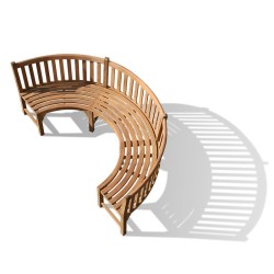 curved garden bench