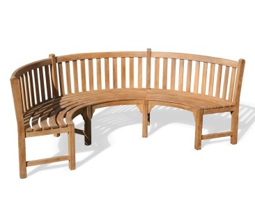 Henley Semi-Circle Bench, Curved Teak Bench