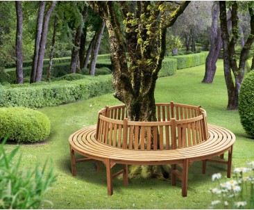Extra Large Teak Circular Tree Bench - 2.96m 2