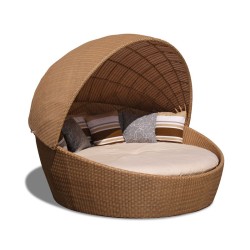 wicker woven daybed with canopy