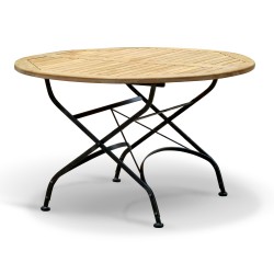 Folding Garden Bistro Table, Round, Black – 1.2m