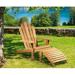 Adirondack Chair, Teak wood with leg rest