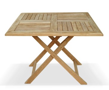 Suffolk Square Folding Table, Teak – 1m 2