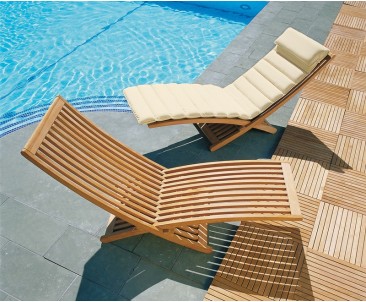 Teak garden lounger cheap